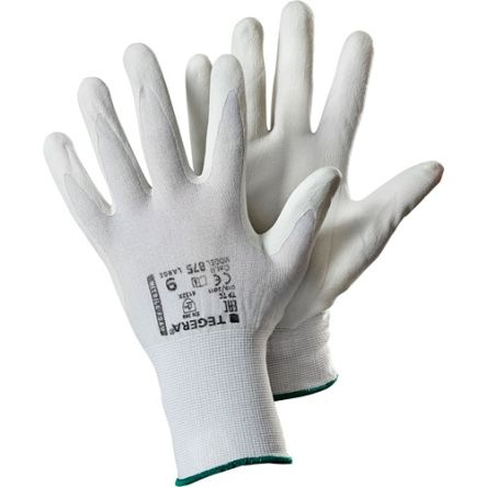 Tegera TEGERA White Nylon, Spandex Dry Environment Work Gloves, Size 7, Nitrile Foam Coating [875-7]; 128-083