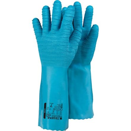 Tegera TEGERA Blue Latex Chemical Resistant Work Gloves, Size 10 [8162-10]; 128-346