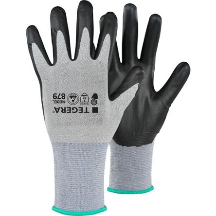 Tegera TEGERA Black, Blue, Grey Carbon, Nylon, Spandex ESD Protection Work Gloves, Size 6, Nitrile Foam Coating [879-6]; 128-862