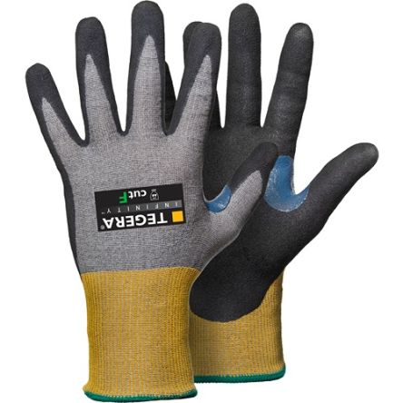 Tegera TEGERA Black CRF Omni Technology, HPPE, Nylon, Spandex Cut Resistant Work Gloves, Size 7, Nitrile, Polyurethane [8815-7]; 128-963