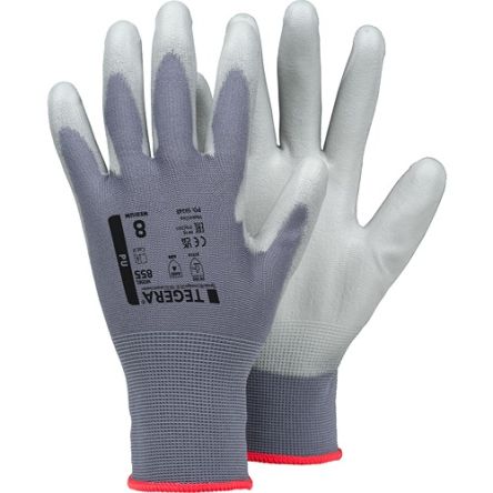 Tegera TEGERA Grey Nylon Dry Environment Work Gloves, Size 9, Polyurethane Coating [855-9]; 128-991