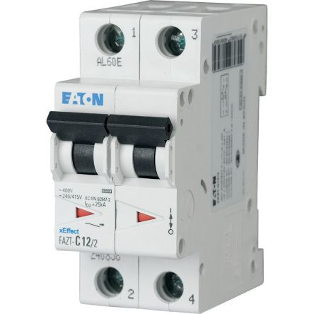 Eaton xEffect xEffect - FAZ-T MCB, 2P, 40A Curve B, 440V AC, 60V DC, 15 kA Breaking Capacity [142486 FAZT-B40/2]; 129-242