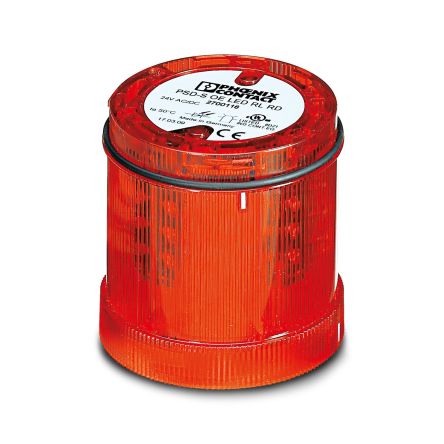 Phoenix Contact PSD Series Red Rotating Effect Flashing Light Element, 24 V ac/dc, LED Bulb, AC/DC, IP65 [2700116]; 129-436