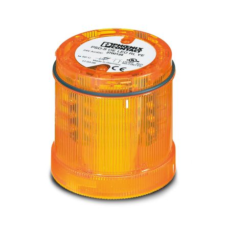 Phoenix Contact PSD Series Yellow Rotating Effect Flashing Light Element, 24 V ac/dc, LED Bulb, AC/DC, IP65 [2700125]; 129-437