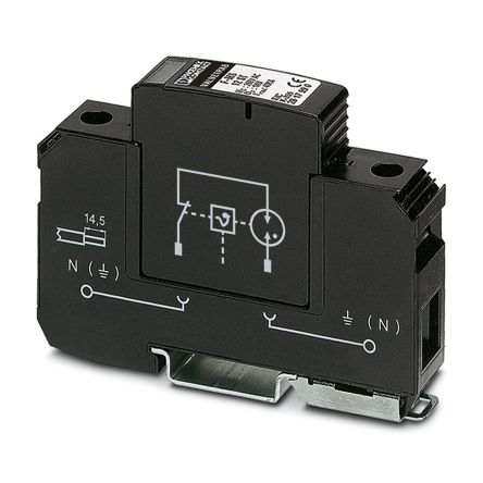 Phoenix Contact 1 Phase Surge Arrester, DIN Rail Mount [2817987]; 129-554