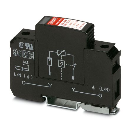 Phoenix Contact 1 Phase Surge Arrester, DIN Rail Mount [2856582]; 129-567