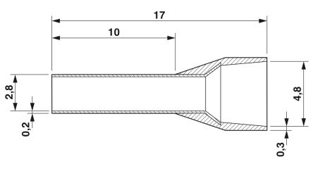 Phoenix Contact, AI Insulated Ferrule, 17mm Pin Length, 2.8mm Pin Diameter, Grey [1200308]; 129-658