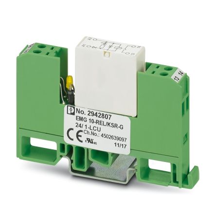 Phoenix Contact EMG Series Relay Module, DIN Rail Mount, 24V Coil, SPST, 6A Load [2942807]; 129-790