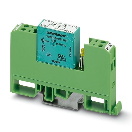 Phoenix Contact EMG 10-REL/KSR-G 24/2-LC Series Relay Module, DIN Rail Mount, 24V Coil, NC, 6A Load [2942111]; 129-792