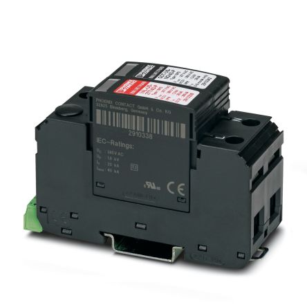 Phoenix Contact 1 Phase Surge Protector, 40kA, 700V (Volts), DIN Rail Mount [2910349]; 130-236