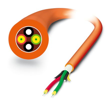 Phoenix Contact Unterminated to Unterminated Duplex Multi Mode Fibre Optic Cable, 2.2mm, Orange, 1m [2799322]; 130-307