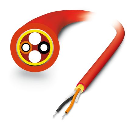 Phoenix Contact Unterminated to Unterminated Duplex Duplex Fibre Optic Cable, 2.2mm, Red, 1m [2744322]; 130-313