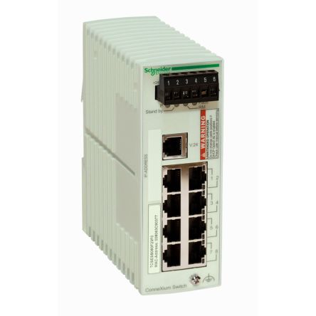 Schneider Electric TCSESB083F23F0, Managed 8 Port Managed Switch [TCSESB083F23F0]; 130-477