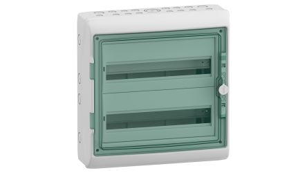 Schneider Electric Mureva Series Light Grey Polymer Enclosure, IP65, IK09, Green Lid, 448 x 460 x 160mm [13965M]; 130-749