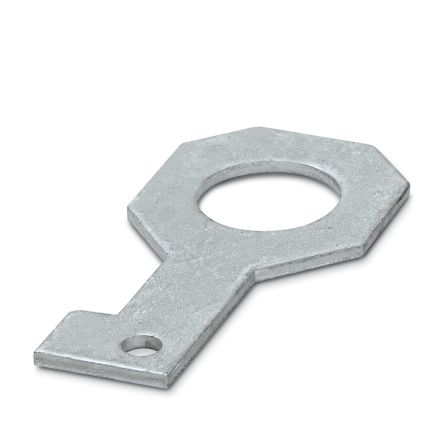 Phoenix Contact FLT-ISG-PL Series RAL 7042 Galvanised Steel Mounting Material, 70mm W, 136mm L for Use with Fixing the [2905755]; 131-106