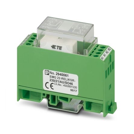 Phoenix Contact EMG Series Relay Module, DIN Rail Mount, 230V Coil, SPDT, 0.5A Load [2940061]; 131-380