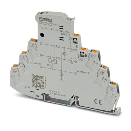 Phoenix Contact Surge Protector, DIN Rail Mount [2906778]; 131-627