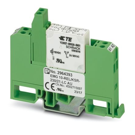 Phoenix Contact EMG Series Relay Module, DIN Rail Mount, 230V Coil, SPDT, 0.5A Load [2964393]; 132-050