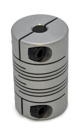 RS PRO Beam Coupling, 25.4mm Outside Diameter, 8mm Bore, 38.1mm Length Flexible Beam Coupling [0]; 132-170