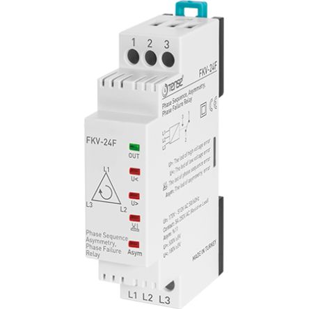 RS PRO Phase Monitoring Relay, Three Phase, 380V ac, DIN Rail [0]; 132-172