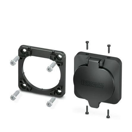 Phoenix Contact Black Fixing Frame for use with Infrastructure Charging Sockets [1627637]; 133-575