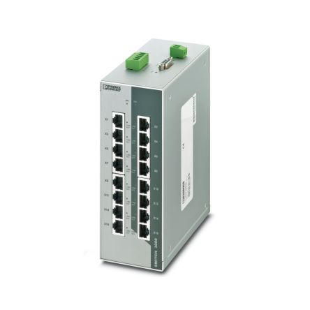 Phoenix Contact FL SWITCH 3016T Series DIN Rail Mount Industrial Ethernet Switch, 16 RJ45 Ports, 10/100Mbit/s [2891059]; 133-849