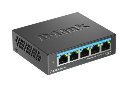 D-Link 5-Port 2.5G Multi-Gigabit Desktop Switch, Unmanaged 5 Port Gigabit Switch, UK [DMS-105/B]; 135-315
