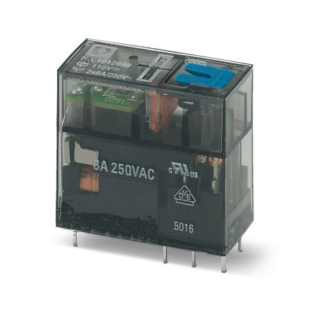 Phoenix Contact Plug In Relay, 110V dc Coil, 10mA Switching Current, DPDT [1012698]; 135-397