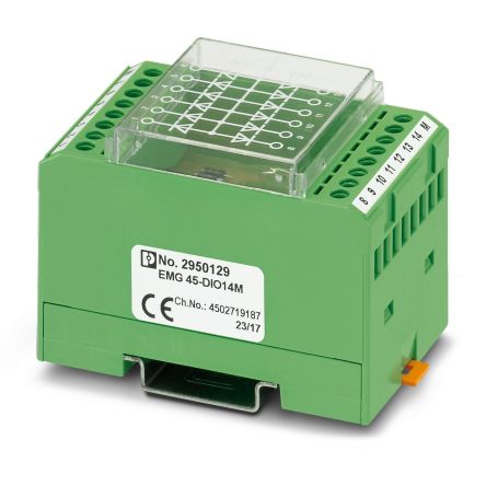 Phoenix Contact 2950129 EMG 45-DIO14M Series Green, 0.2 → 4mm², Screw Termination [2950129]; 135-886
