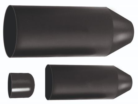 RS PRO Adhesive Lined Halogen Free Heat Shrink Sleeving, Black 53mm Sleeve Dia. x 160mm Length 2:1, 3:1 Ratio [0]; 136-142