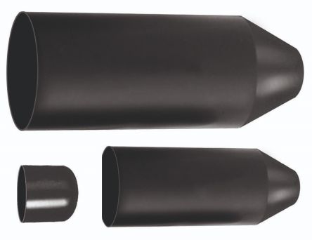 RS PRO Adhesive Lined Halogen Free Heat Shrink Sleeving, Black 70mm Sleeve Dia. x 115mm Length 2:1, 3:1 Ratio [0]; 136-144