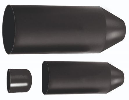 RS PRO Adhesive Lined Halogen Free Heat Shrink Sleeving, Black 121mm Sleeve Dia. x 160mm Length 2:1, 3:1 Ratio [0]; 136-147