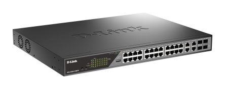 D-Link 28-Port Gigabit PoE Smart Managed Surveillance Max PoE Switch with 802.3bt, Smart 28 Port Gigabit Switch With [DSS-200G-28MPP/B]; 136-208
