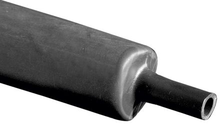 RS PRO Heat Shrink Tubing, Black 35mm Sleeve Dia. x 100cm Length 3:1 Ratio [0]; 137-409