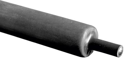 RS PRO Adhesive Lined Halogen Free Heat Shrink Tubing, Black 12mm Sleeve Dia. x 100cm Length 3:1, 4:1 Ratio [0]; 137-412