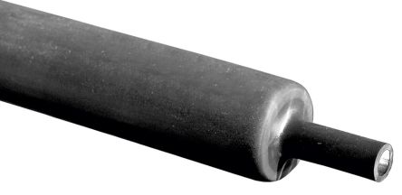 RS PRO Adhesive Lined Halogen Free Heat Shrink Tubing, Black 12mm Sleeve Dia. x 100cm Length 3:1, 4:1 Ratio [0]; 137-413