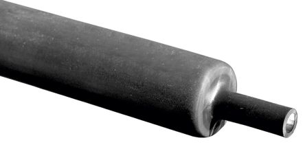 RS PRO Adhesive Lined Halogen Free Heat Shrink Tubing, Black 22mm Sleeve Dia. x 100cm Length 3:1, 4:1 Ratio [0]; 137-416