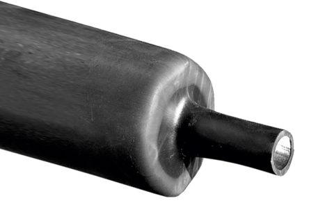 RS PRO Adhesive Lined Heat Shrink Tubing, Black 35mm Sleeve Dia. x 100cm Length 3:1 Ratio [0]; 137-425