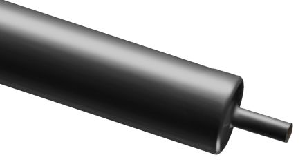RS PRO Heat Shrink Tubing, Black 8mm Sleeve Dia. x 100cm Length 4:1 Ratio [0]; 137-428