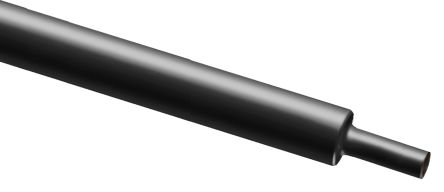 RS PRO Halogen Free Heat Shrink Tubing, Black 12.7mm Sleeve Dia. x 100cm Length 2:1 Ratio [0]; 137-434