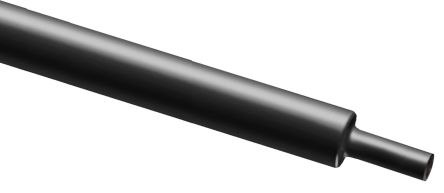 RS PRO Halogen Free Heat Shrink Tubing, Black 19mm Sleeve Dia. x 100cm Length 2:1 Ratio [0]; 137-435