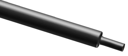 RS PRO Halogen Free Heat Shrink Tubing, Black 6.4mm Sleeve Dia. x 100cm Length 2:1 Ratio [0]; 137-440