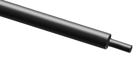 RS PRO Heat Shrink Tubing, Black 5.4mm Sleeve Dia. x 100cm Length 2:1 Ratio [0]; 137-447