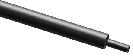 RS PRO Heat Shrink Tubing, Black 9.5mm Sleeve Dia. x 100cm Length 2:1 Ratio [0]; 137-448