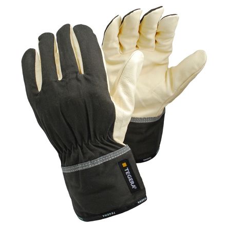 Tegera TEGERA Grey, Yellow Leather Dry Environment Work Gloves, Size 9 [360-9]; 139-398
