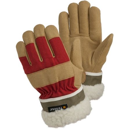 Tegera TEGERA Beige, Green, Red Synthetic Leather Cold Resistant Work Gloves, Size 4 [90098-4]; 139-595