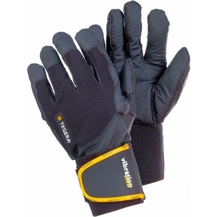 Tegera TEGERA Black, Yellow Synthetic Leather Anti-Vibration Work Gloves, Size 10 [9183-10]; 139-613