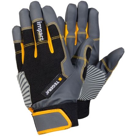 Tegera TEGERA Black, Yellow Synthetic Leather Anti-Vibration Work Gloves, Size 10 [9185-10]; 139-620
