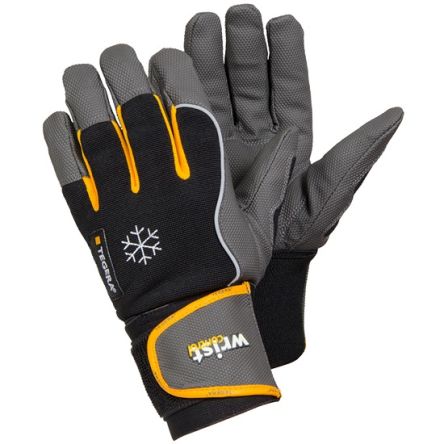 Tegera TEGERA Black, Grey, Yellow Synthetic Leather Cold Resistant Work Gloves, Size 10 [9190-10]; 139-627