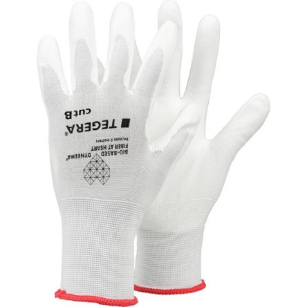 Tegera TEGERA White Bio-Based Dyneema, Dyneema Diamond Technology, Nylon, Spandex Cut Resistant Work Gloves, Size 11, [905-11]; 139-670